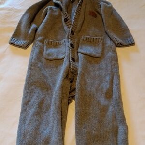 Cozy Gray Knit Baby Onesie